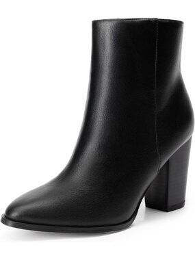 Stylish Women's Ankle Boots with Chunky Block Heel - Trendy Booties for Fall